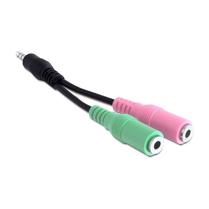 Headset Adapter 1 x 3,5 mm 4 Pin Klinkenstecker > 2 x 3,5 mm 3 Pin Klinkenbuchse (OMTP)