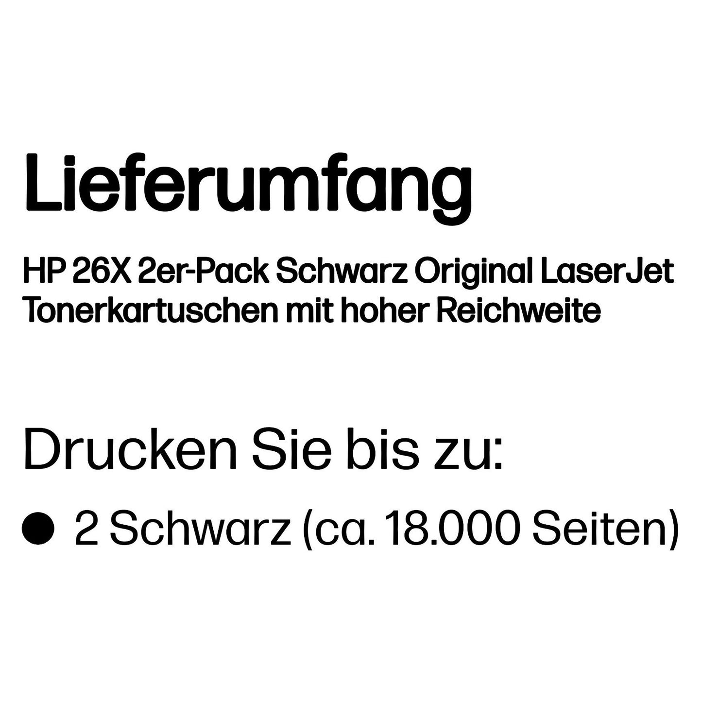 HP 26X original LaserJet Toner cartridge CF226XD Black High Yield 2-pack