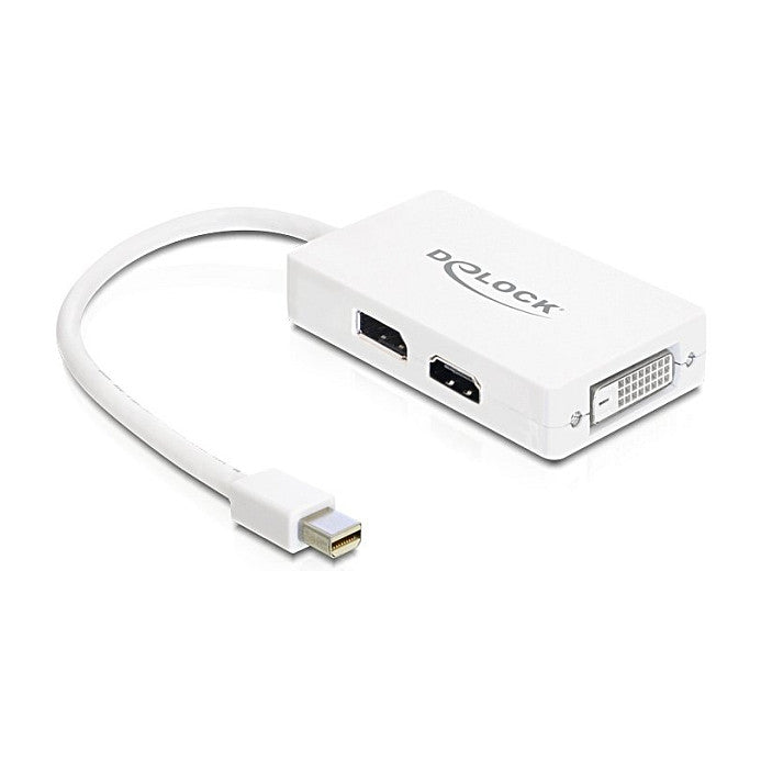 Adapter mini DisplayPort 1.1 Stecker > VGA / HDMI / DVI Buchse Passiv weiß