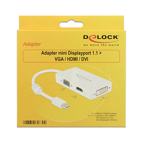 Adapter mini DisplayPort > DVI/HDMI/VGA DeLOCK Black