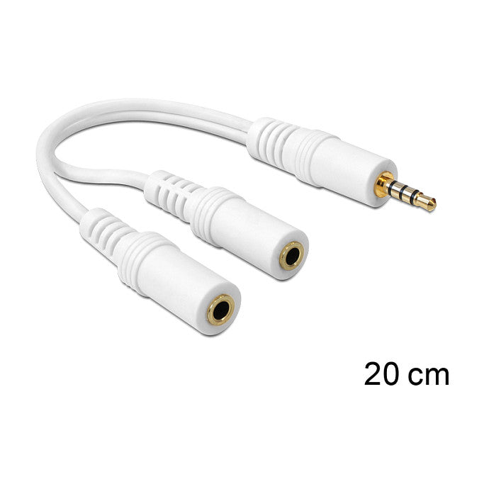 Audio Klinke 3,5mm 4Pol. > 2x Klink 3,5mm Micro + Headset CTIA (ST - BU) Delock
