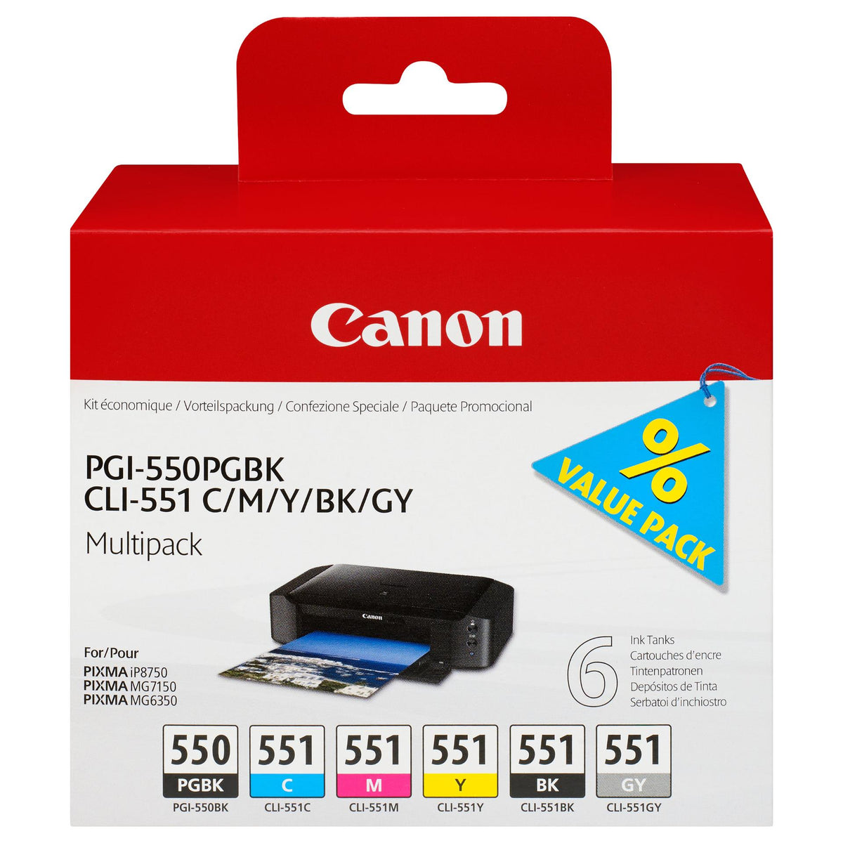 Canon PGI-550/CLI-551PGBK/C/M/Y/B/G