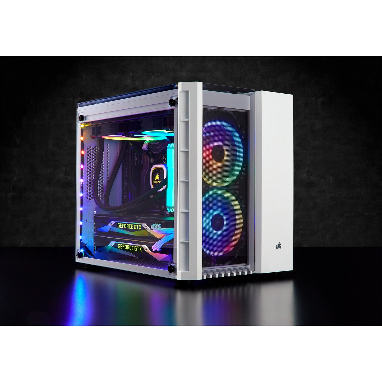 MIDI Corsair Crystal Series 280X RGB weiß. Glasfenster