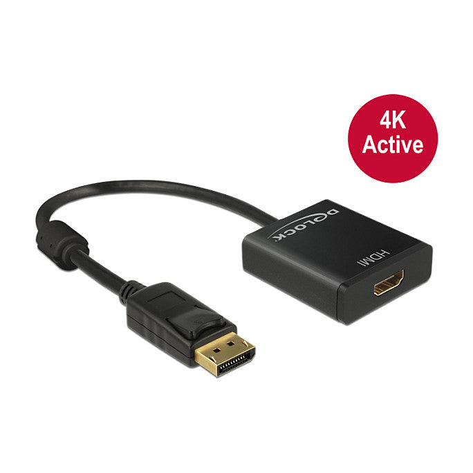 Adapter DisplayPort 1.2 Stecker > HDMI Buchse 4K Aktiv schwarz