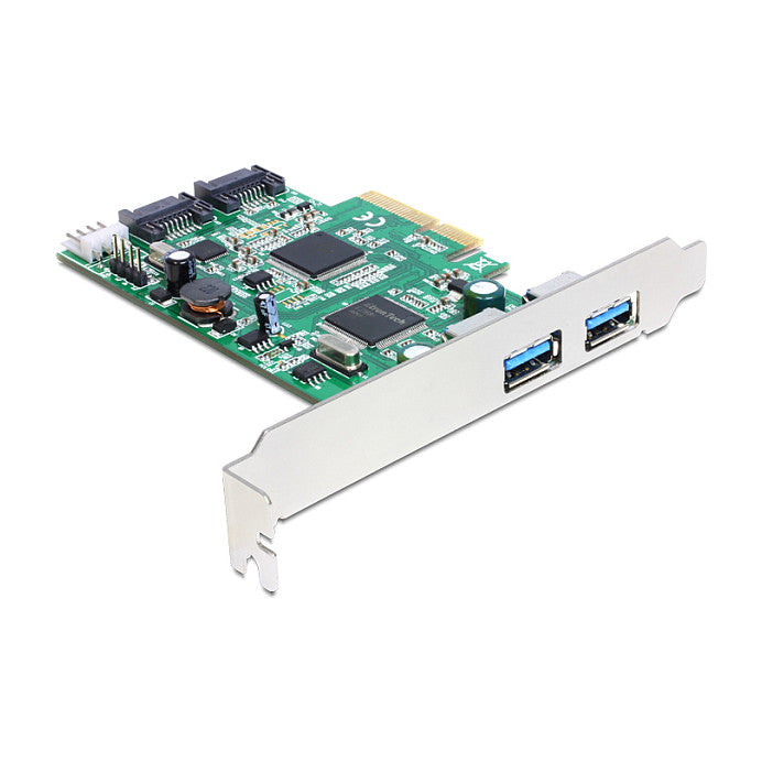 PCI Express x4 Karte > 2 x extern USB 3.0 + 2 x intern SATA 6 Gb/s