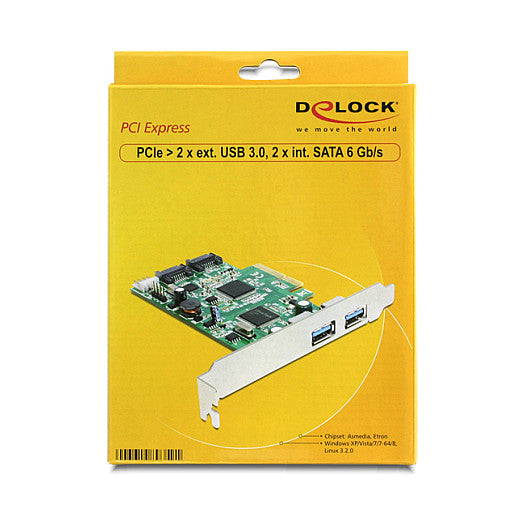 PCI Express x4 Karte > 2 x extern USB 3.0 + 2 x intern SATA 6 Gb/s