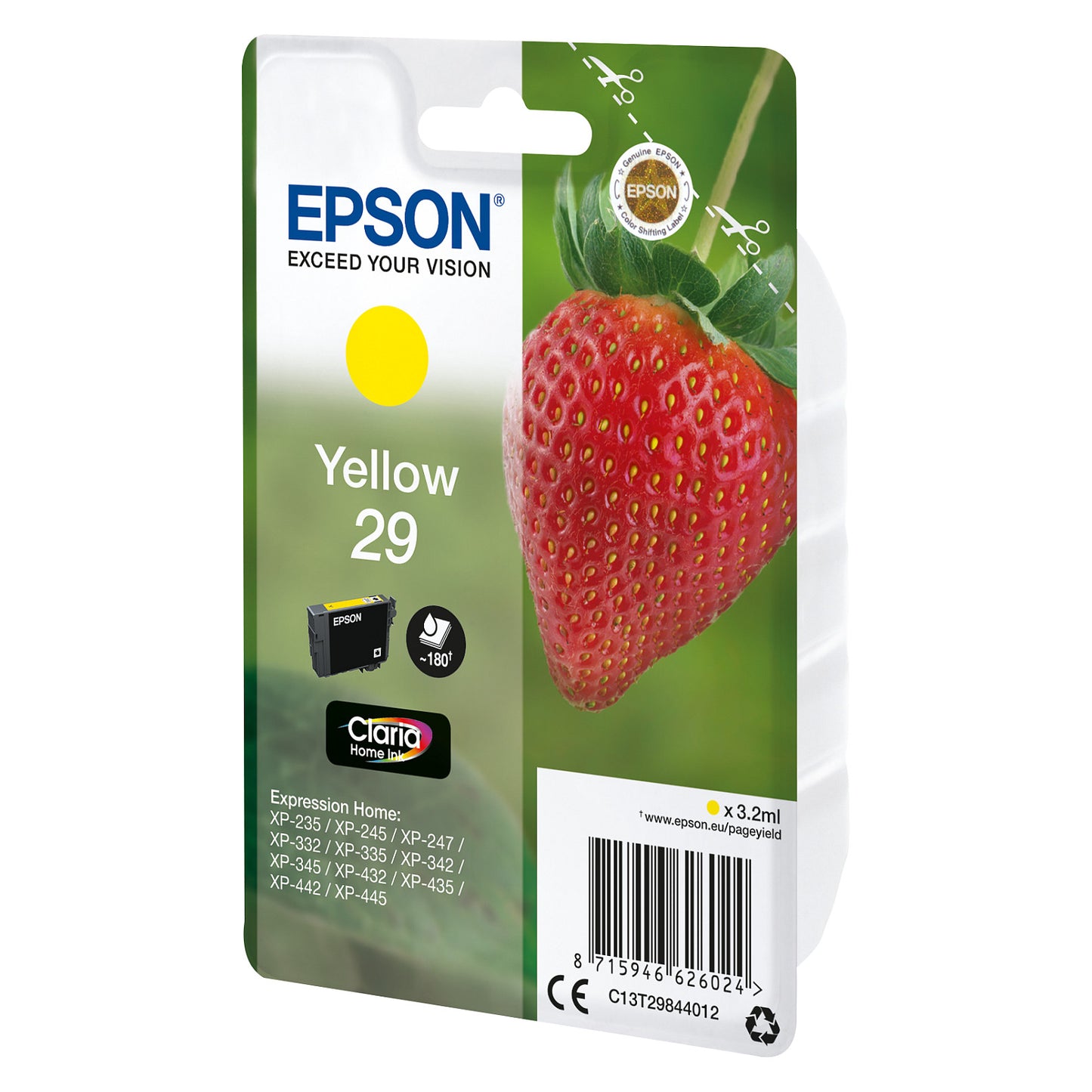 Epson Tinte 29 C13T29844012 Gelb bis zu 180 Seiten