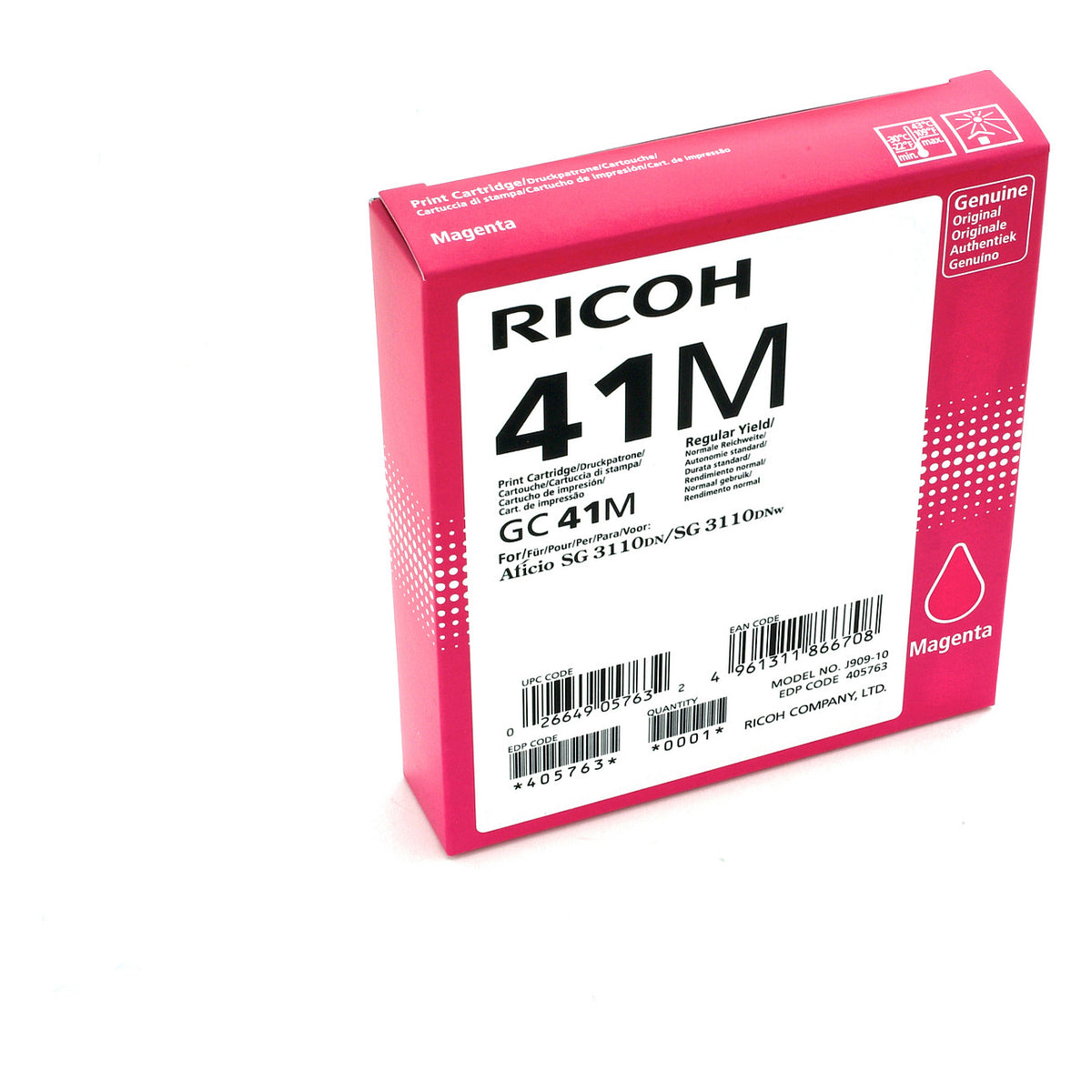 Ricoh Tinte 405763 magenta GC41M bis zu 2.200 Seiten ISO/IEC 24711