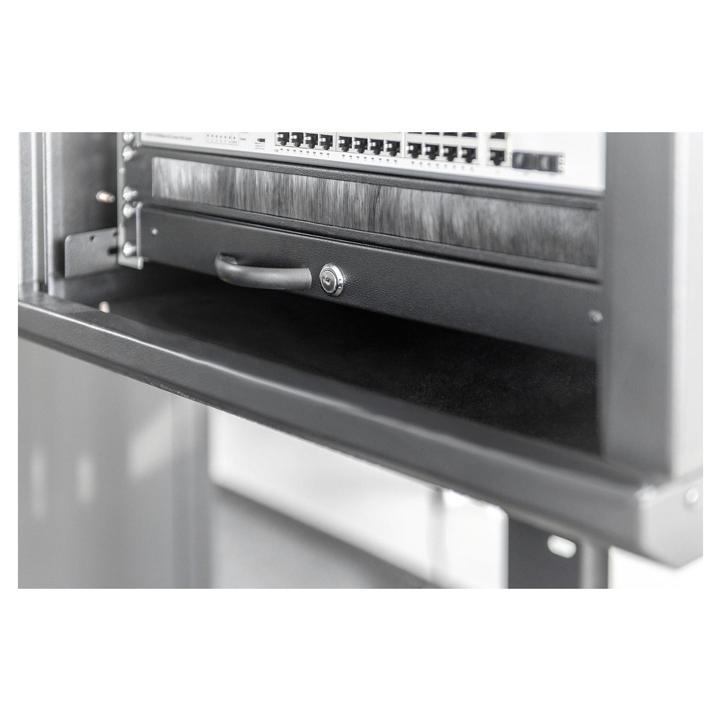 DIGITUS Schublade 1HE 483mm schwarz abschließbar