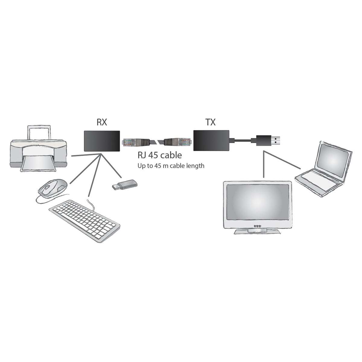 Digitus USB1.1 > CAT5/5e/6 Extender 45m