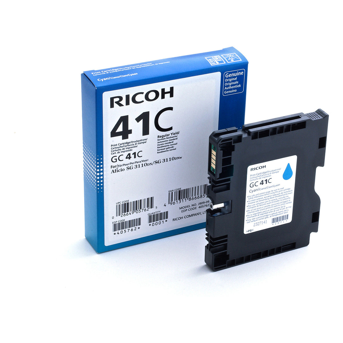 Ricoh Tinte 405762 cyan GC41C bis zu 2.200 Seiten ISO/IEC 24711