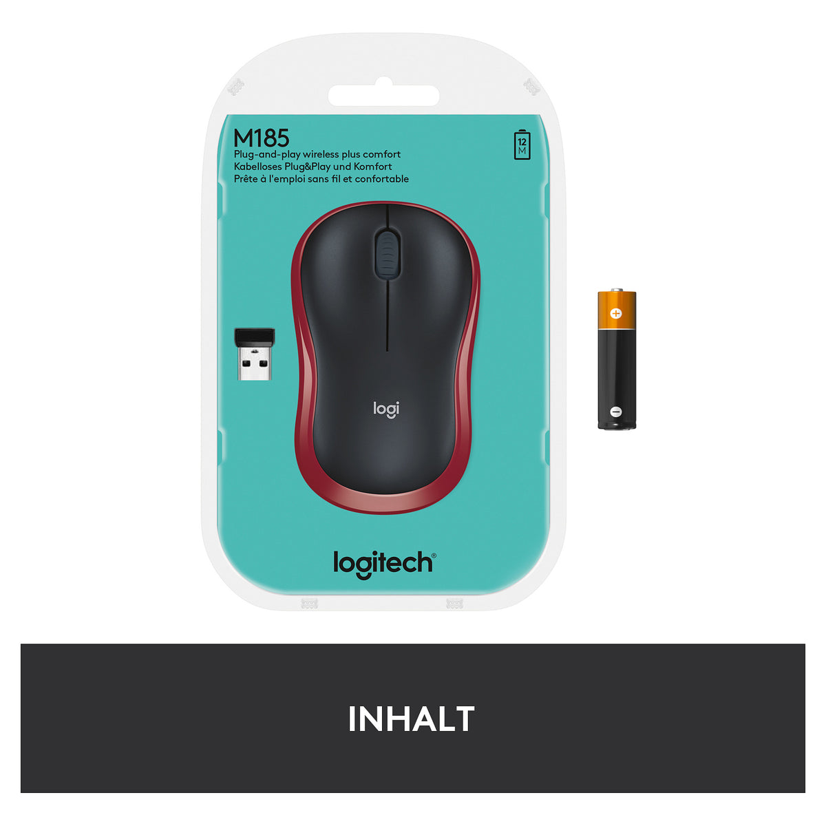 Logitech M185 Wireless red