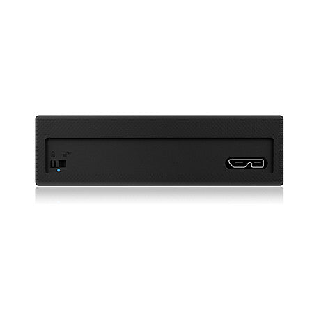 2.5 6cm 1x SATA 2.5" (bis 15 mm BH) zu 1x USB 3.0 Host. Schreibschutz Funktion. Aluminium + Siliconschutzhülle. ICY BOX