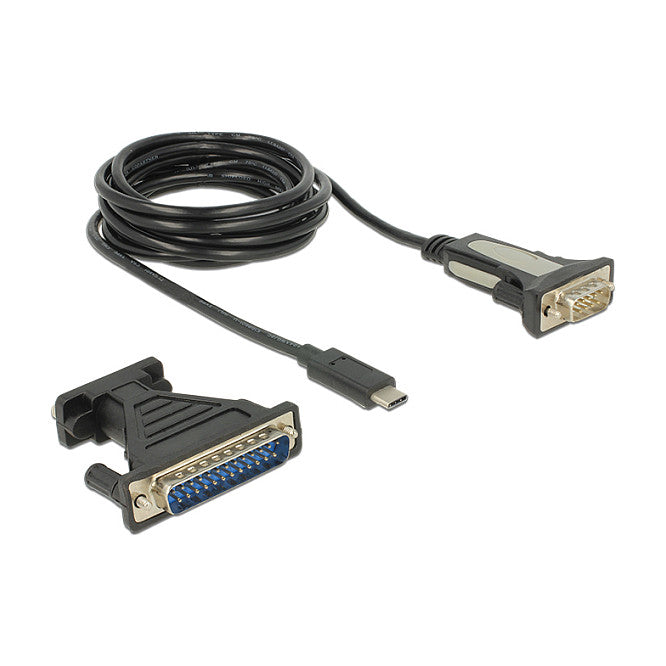 Adapter USB Type-C™ > 1 x Seriell DB9 RS-232 + Adapter DB25