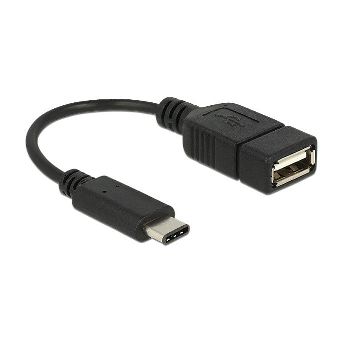 USB 2.0 A - C (Buchse - Stecker) Adapter 15 cm schwarz Delock