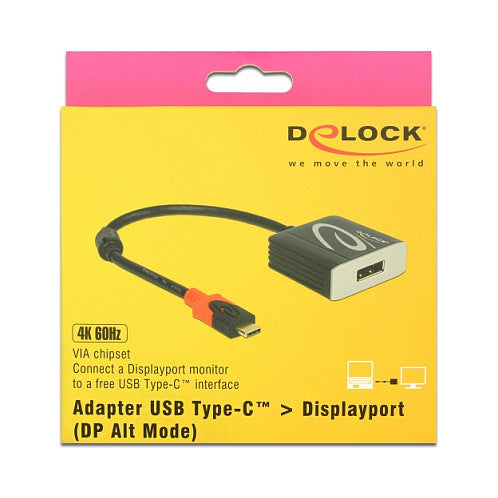 Adapter USB-C > DisplayPort (ST-BU) 4K 60Hz DeLOCK Black