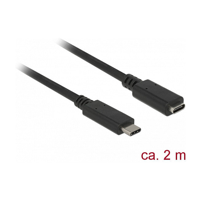 DeLock USB-C (ST-BU) 2m Verlängerungskabel Schwarz