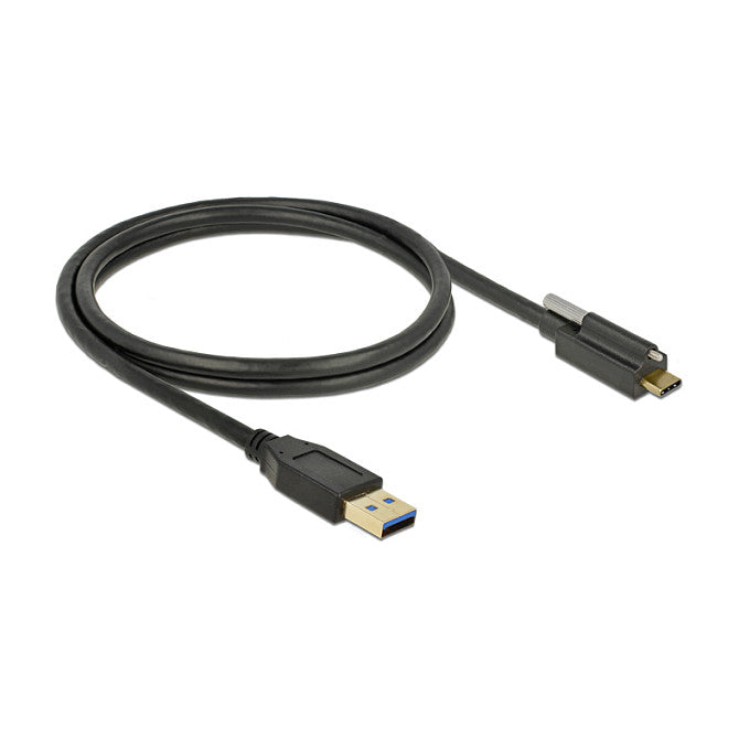 USB3.1 USB Typ-A Stecker > USB 3.1 Gen 2 USB Type-C™ Stecker mit Schraube oben 1 m