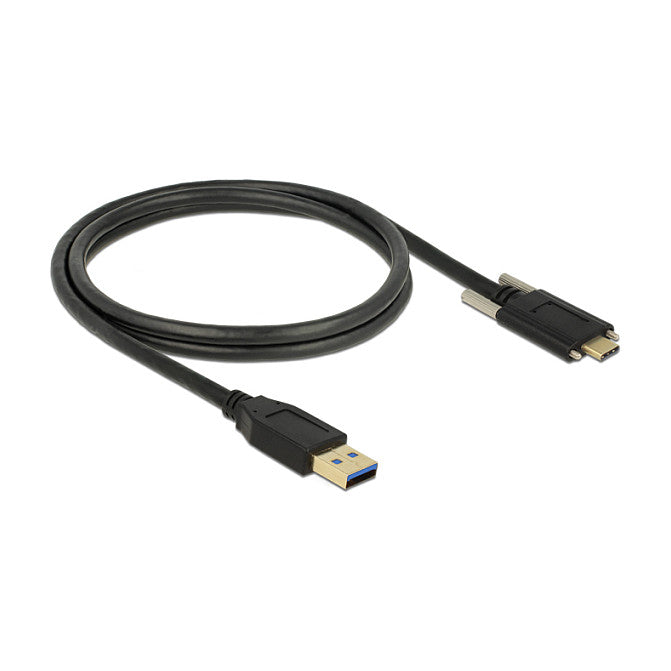 USB3.1 USB Typ-A Stecker > USB 3.1 Gen 2 USB Type-C™ Stecker mit Schrauben seitlich 1 m