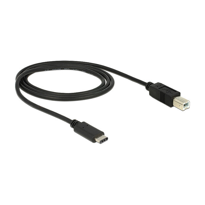 USB2.0 USB Type-C 2.0 Stecker > USB 2.0 Typ-B Stecker 1,0 m schwarz Delock