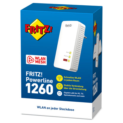 AVM FRITZ! Powerline 1260E 1200Mbit/s Eingebauter Ethernet-Anschluss WLAN white 1Stück(e) Single