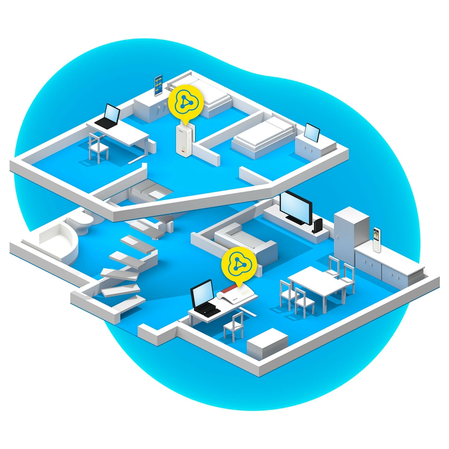 AVM FRITZ! Powerline 1260E 1200Mbit/s Eingebauter Ethernet-Anschluss WLAN white 1Stück(e) Single