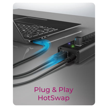 HUB USB 3.0 . 13 Port. +1x Ladeport Aluminium-mit Netzteil ICY BOX