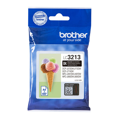 Brother Tinte LC-3213BK Schwarz bis zu 400 Seiten nach ISO/IEC 24711