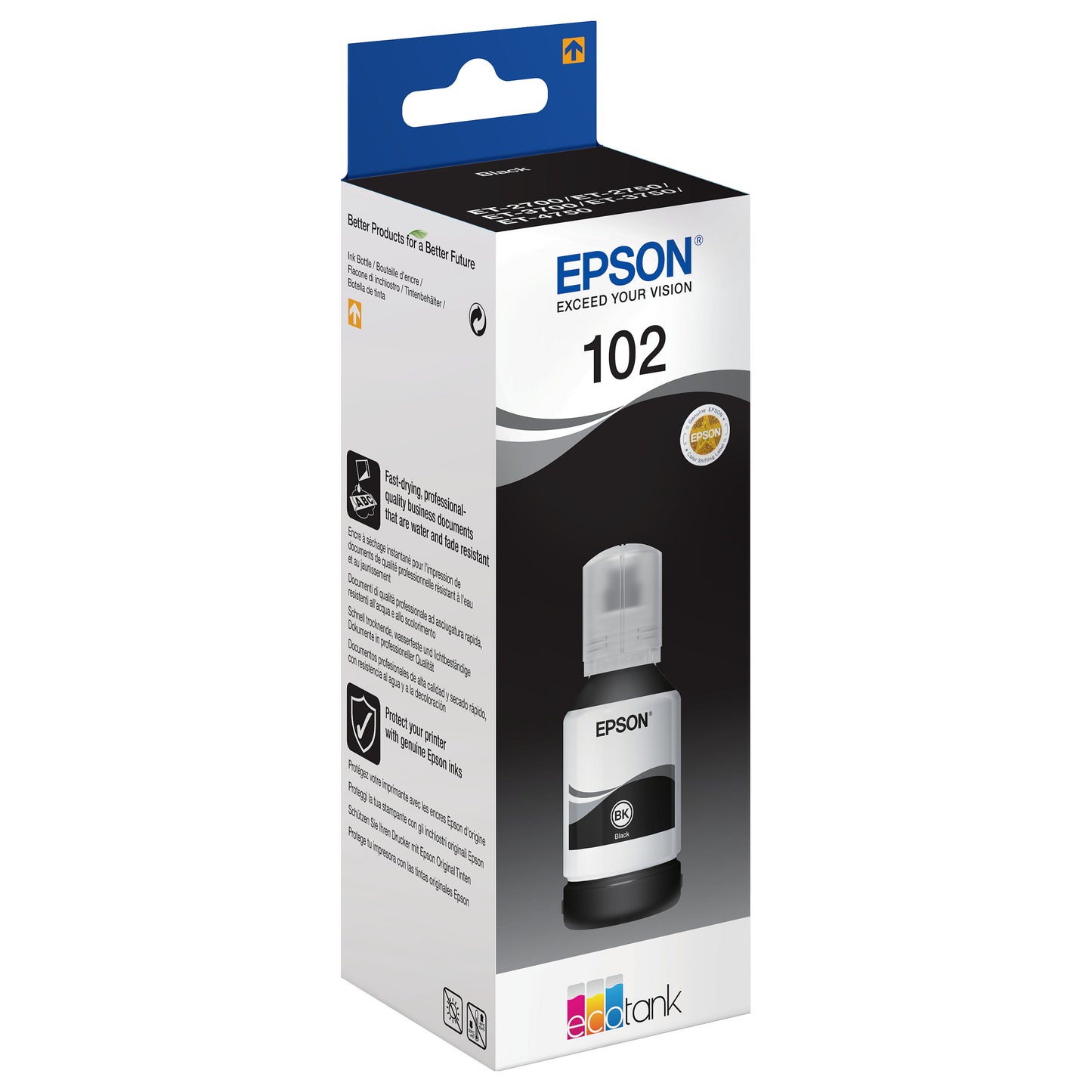 Epson Tinte 102 EcoTank C13T03R140 Schwarz bis zu 7.500 Seiten