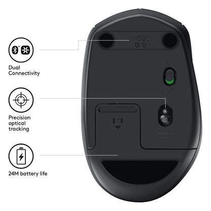 Logitech M590 Silent Bluetooth Optisch Graphit