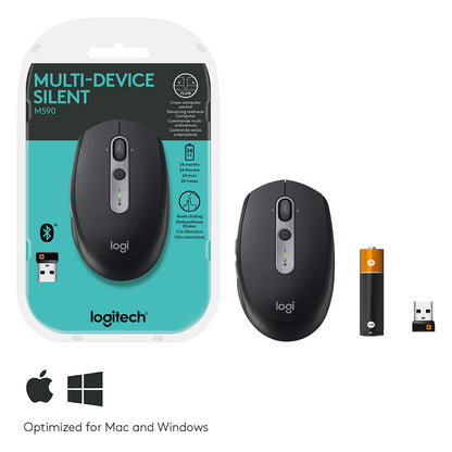 Logitech M590 Silent Bluetooth Optisch Graphit