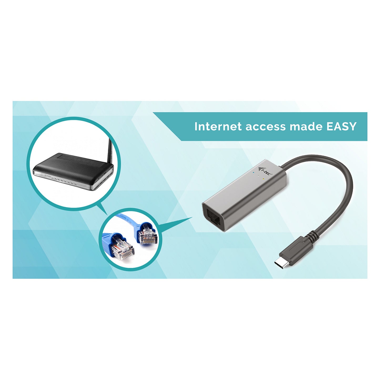 USB I-Tec USB-C Metal Gigabit Ethernet Adapter
