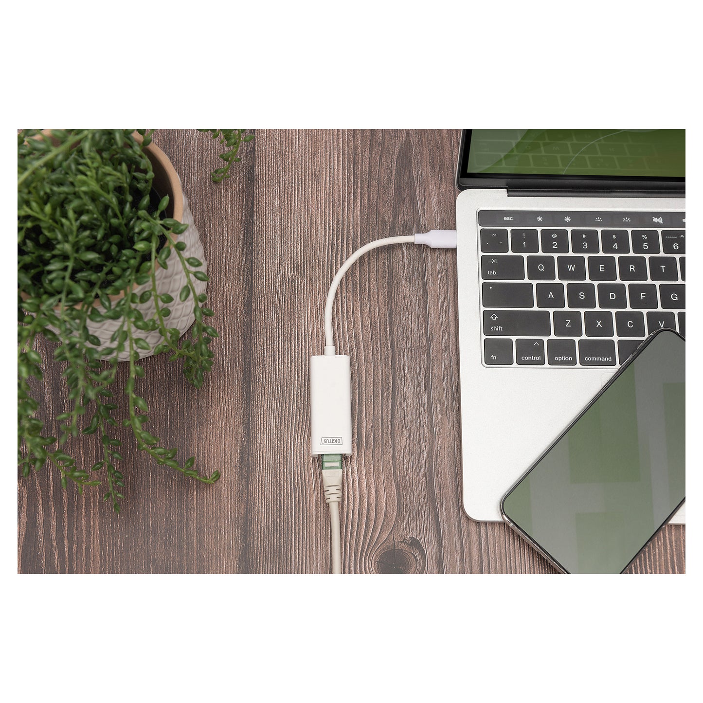 DIGITUS Adapter USB3.0/C -> RJ45 Gigabit Ethernet St/Bu 20cm
