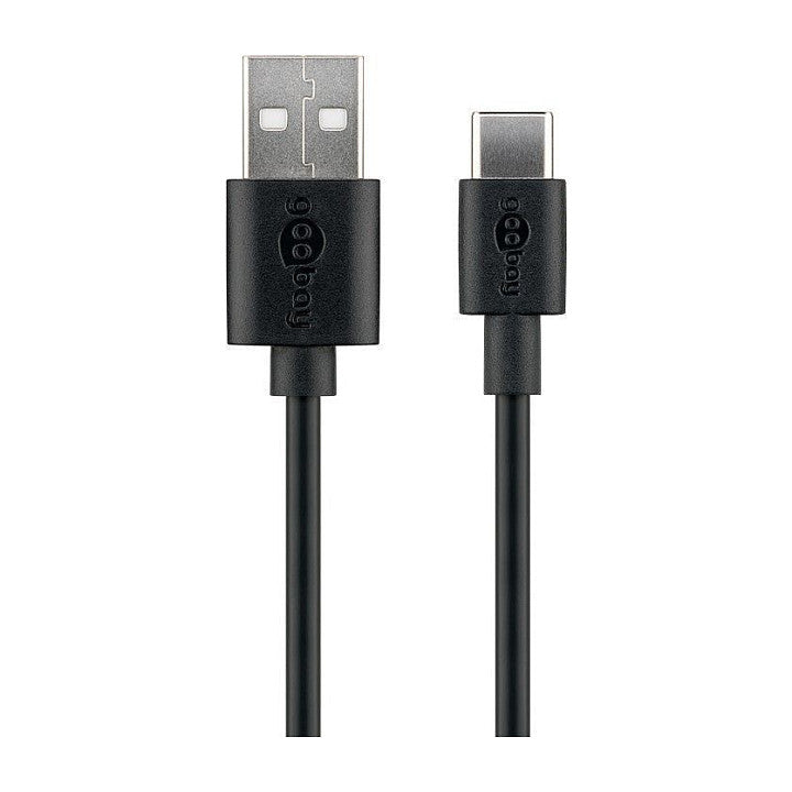 Goobay USB 2.0 Kabel, USB-A Stecker > USB-C Stecker (schwarz, 1 Meter)