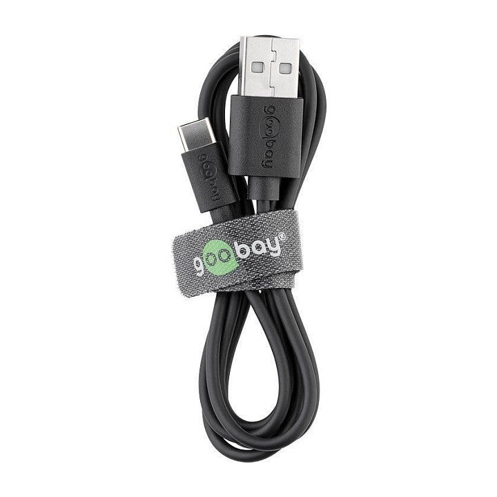 Goobay USB 2.0 Kabel, USB-A Stecker > USB-C Stecker (schwarz, 1 Meter)