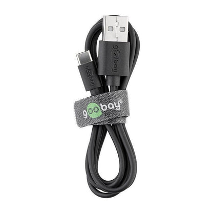 Goobay USB 2.0 Kabel, USB-A Stecker > USB-C Stecker (schwarz, 1 Meter)