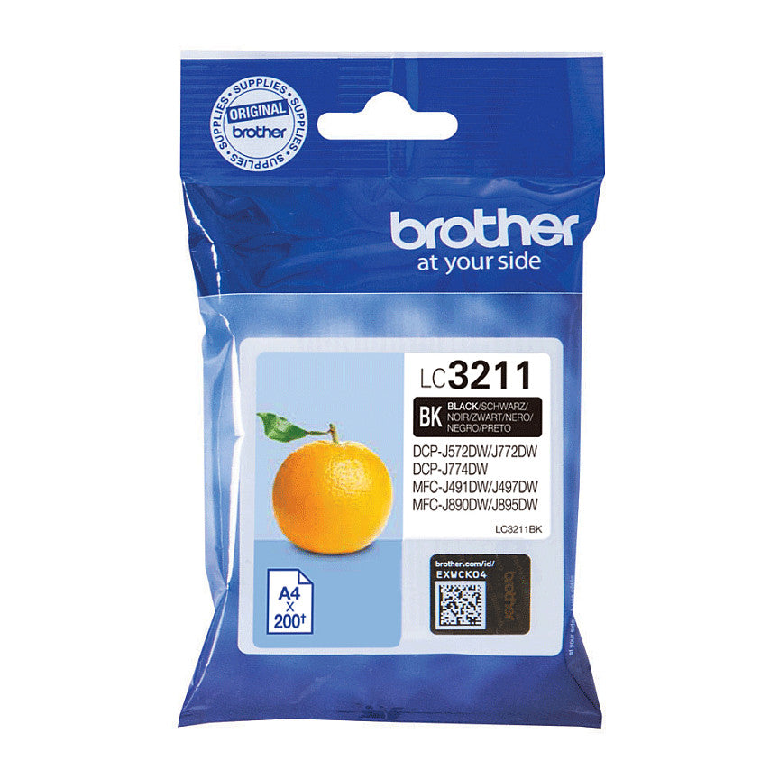 Brother Tinte LC-3211BK Schwarz bis zu 200 Seiten nach ISO/IEC 24711