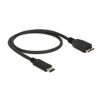 USB3.1 USB Type-C Stecker > USB Typ Micro-B Stecker 0,5 m schwarz Delock