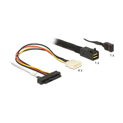 DeLock 83390 Mini SAS SFF-8643 > 4x SAS SFF-8482 0,5m