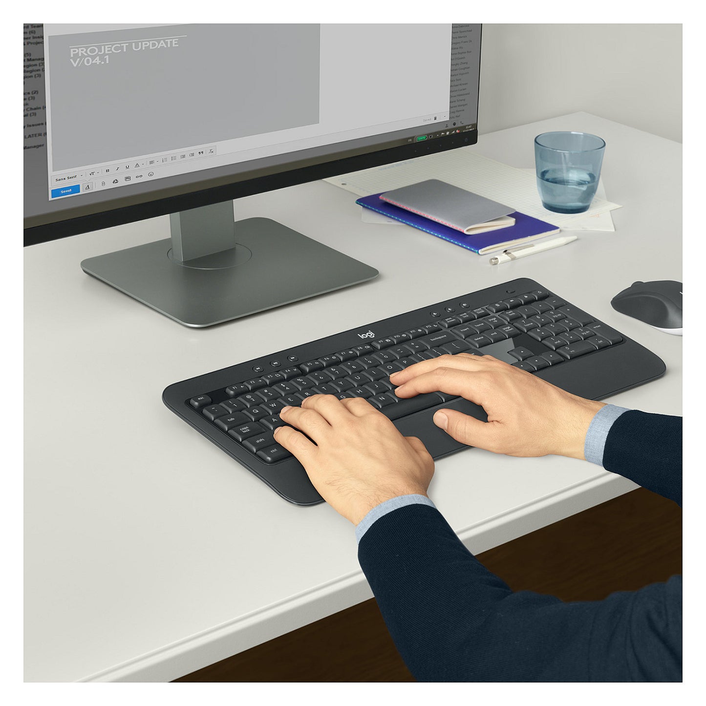 Logitech MK540 RF Wireless Azerty Belgisch Schwarz - Weiß