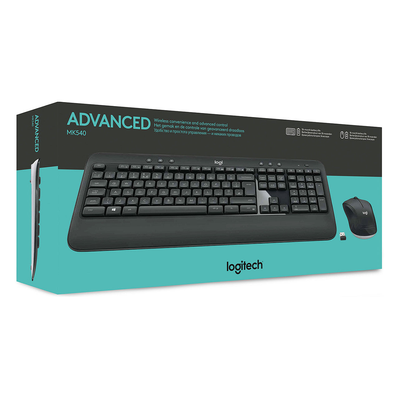 Logitech MK540 RF Wireless Azerty Belgisch Schwarz - Weiß