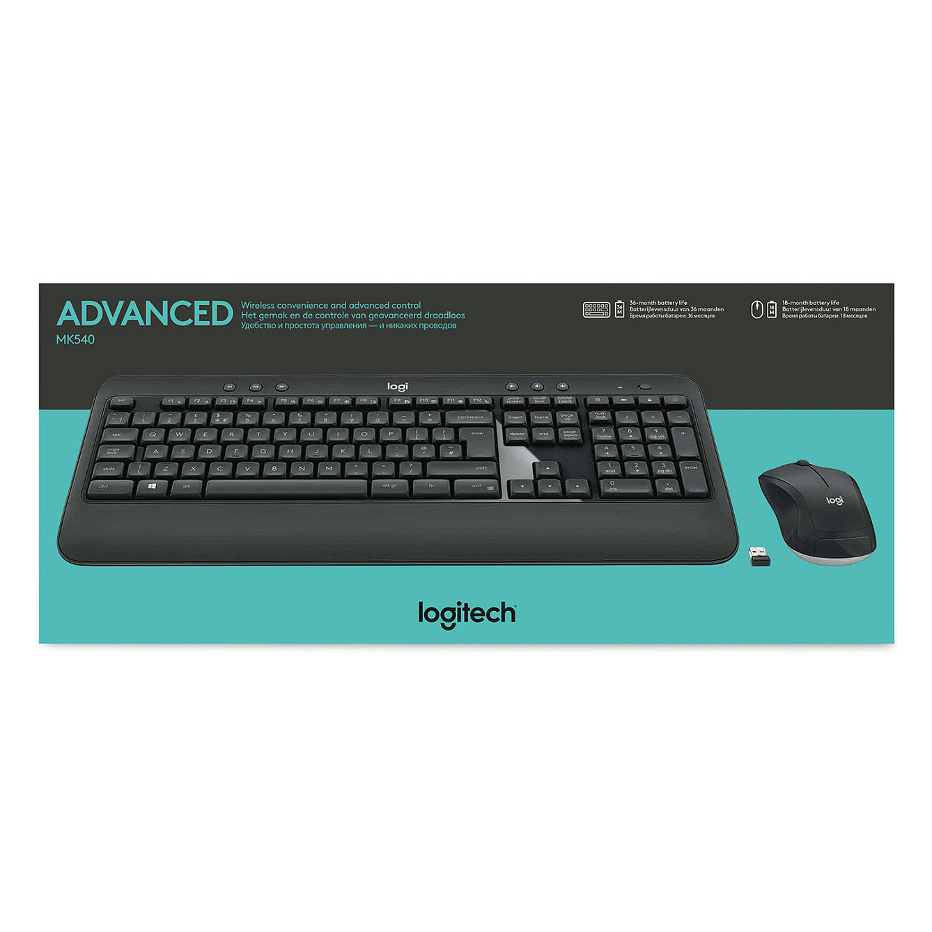 Logitech MK540 RF Wireless Azerty Belgisch Schwarz - Weiß