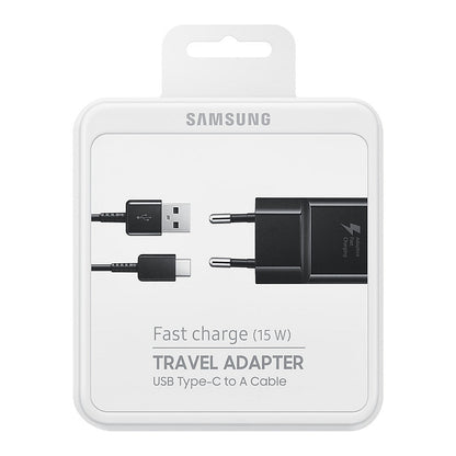 Samsung Schnellladegerät 15W Netzteil inkl.Datenkabel Typ-C 1,5m Black (Bulk)
