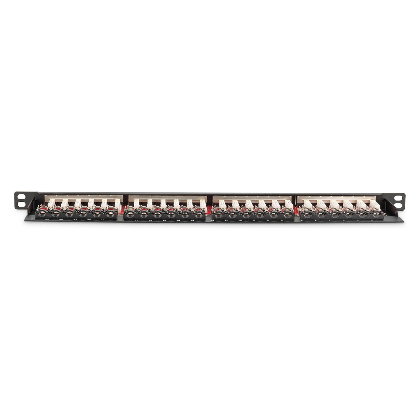 DIGITUS Patchpanel 0,5HE 24-Port Cat6a geschirmt schwarz