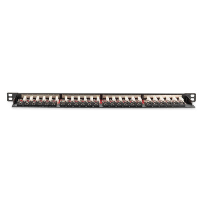 DIGITUS Patchpanel 0,5HE 24-Port Cat6a geschirmt schwarz