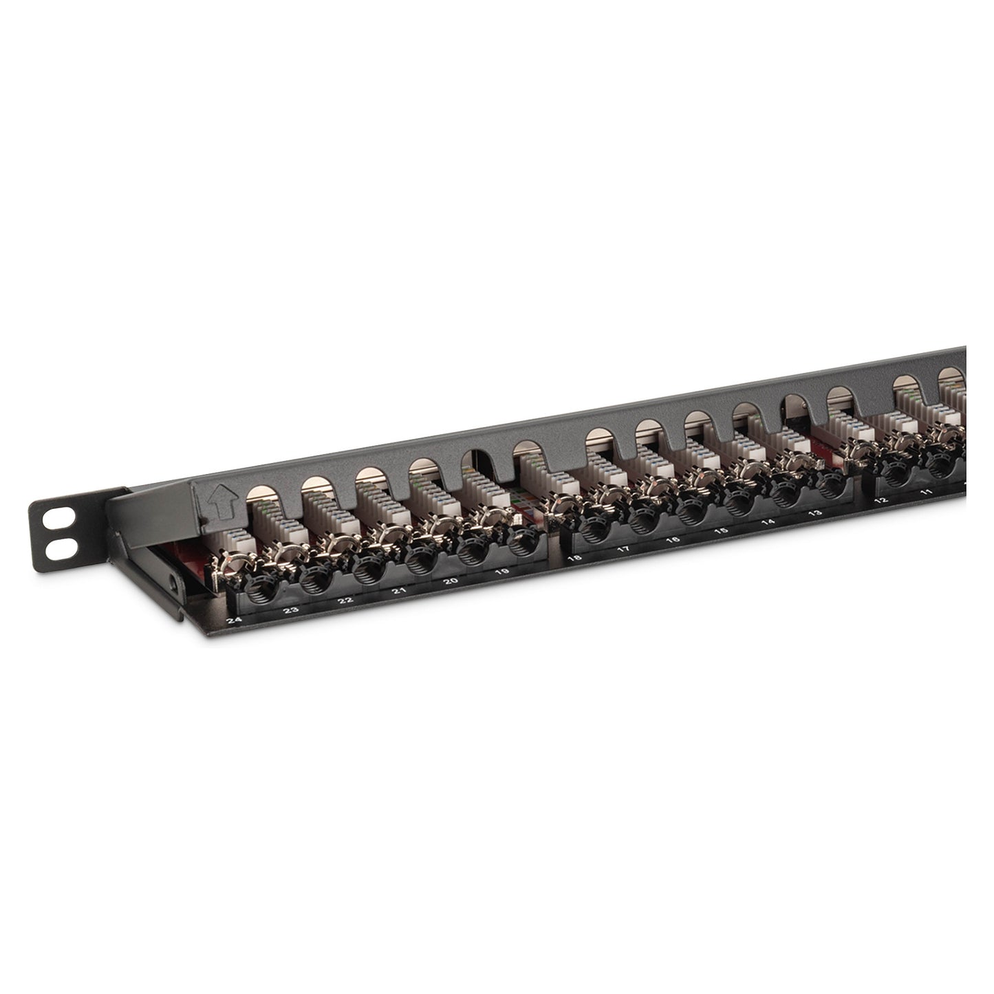 DIGITUS Patchpanel 0,5HE 24-Port Cat6a geschirmt schwarz
