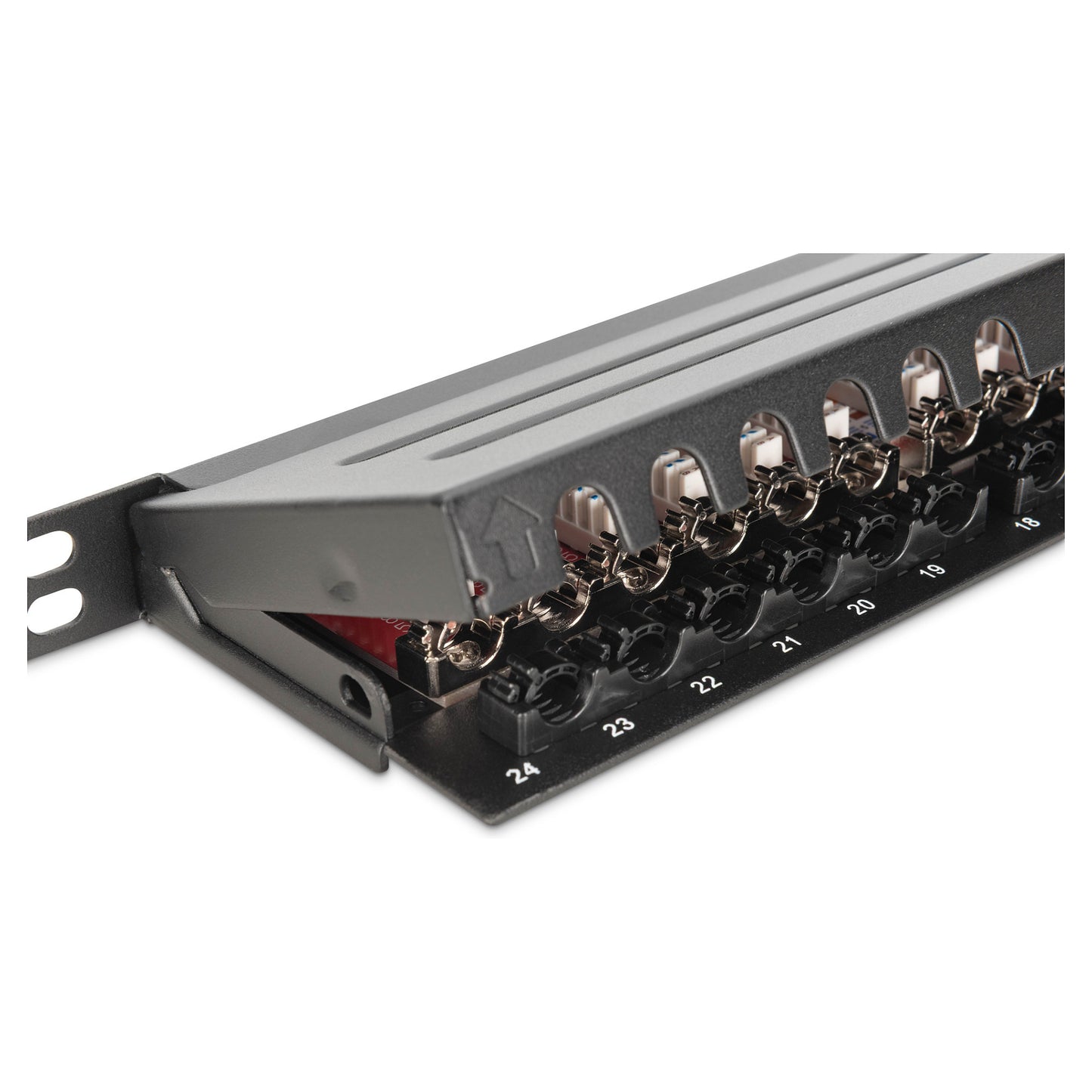 DIGITUS Patchpanel 0,5HE 24-Port Cat6a geschirmt schwarz