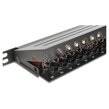 DIGITUS Patchpanel 0,5HE 24-Port Cat6a geschirmt schwarz