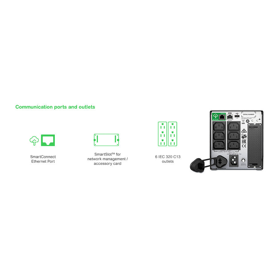 APC Smart-UPS Tower SMT750iC 750VA 500W SmartConnect Port Smartslot