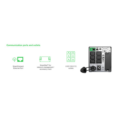 APC Smart-UPS Tower SMT750iC 750VA 500W SmartConnect Port Smartslot